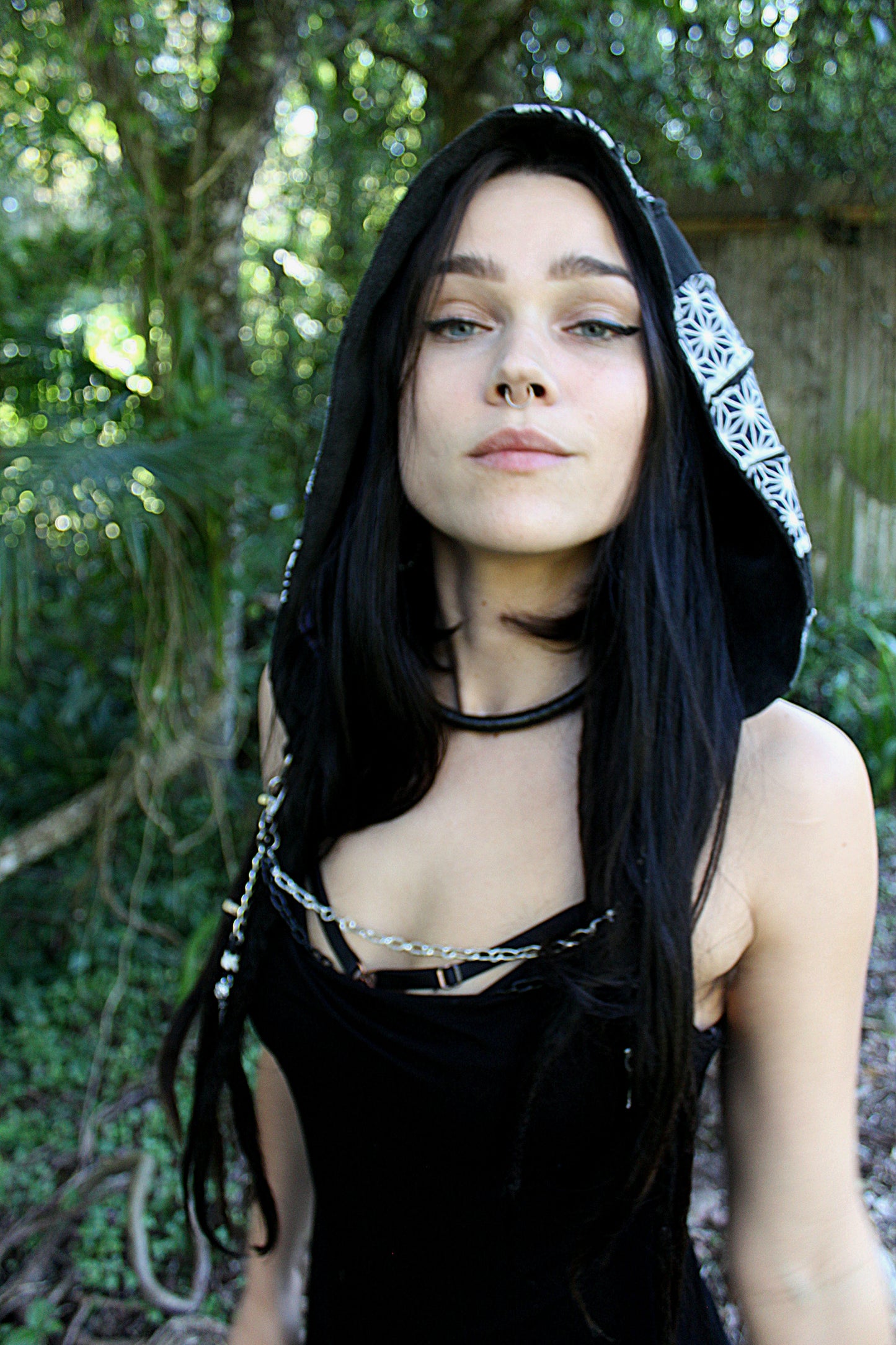 Geometric pixie hood