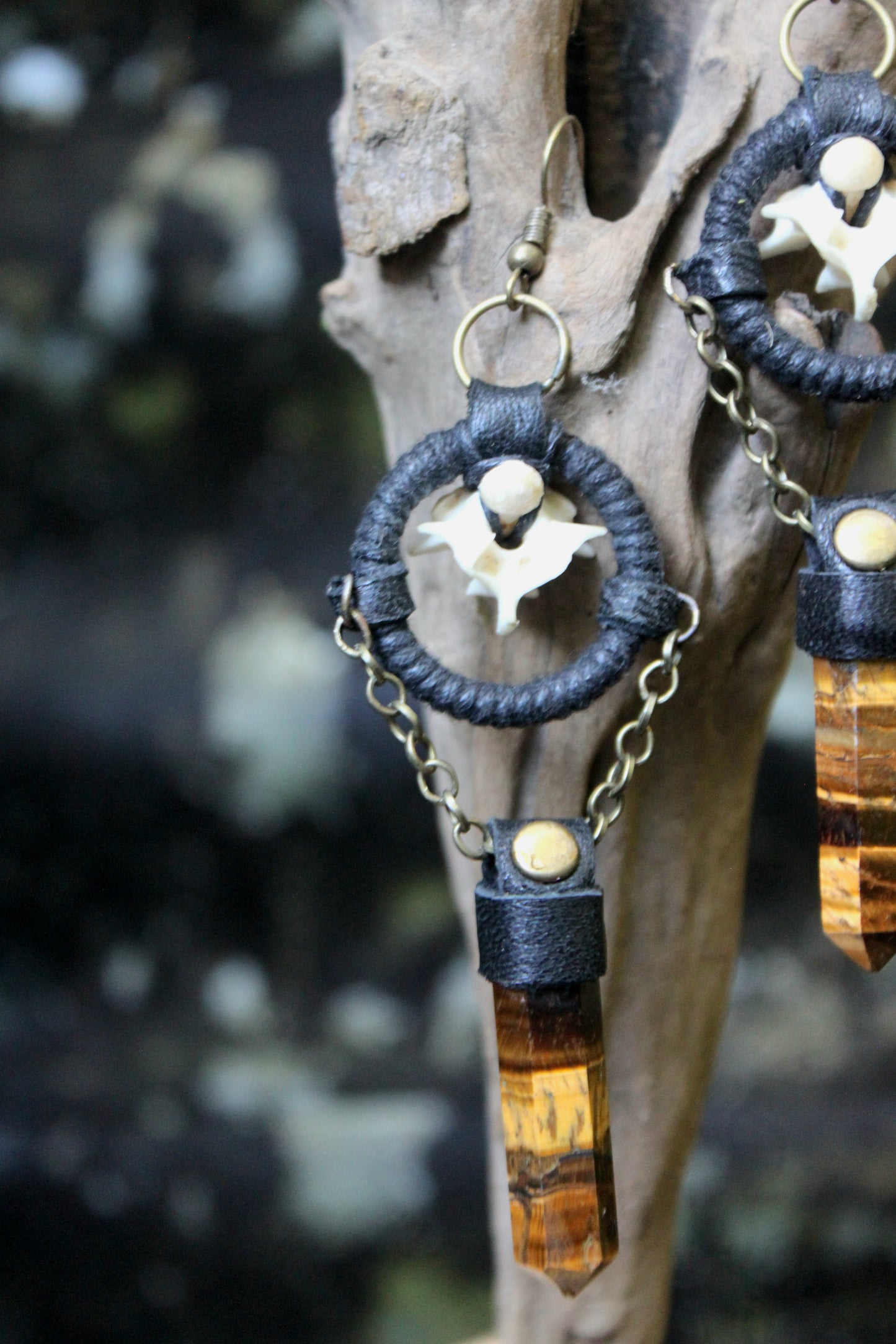 Python & tigers eye earrings