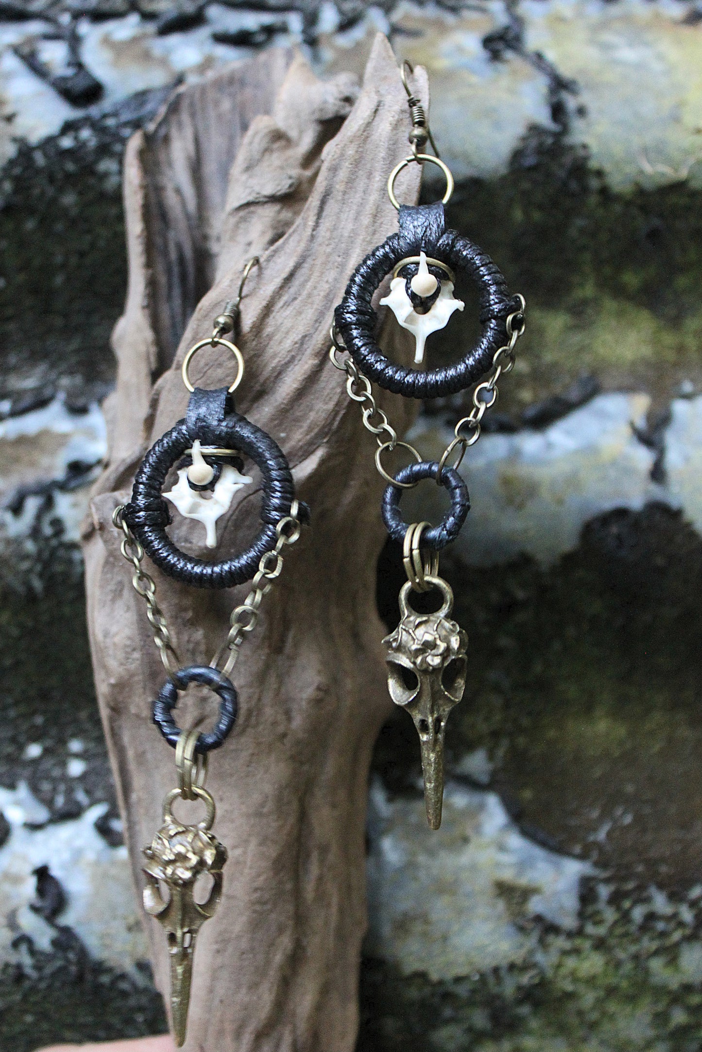 Mystic raven & serpent earrings