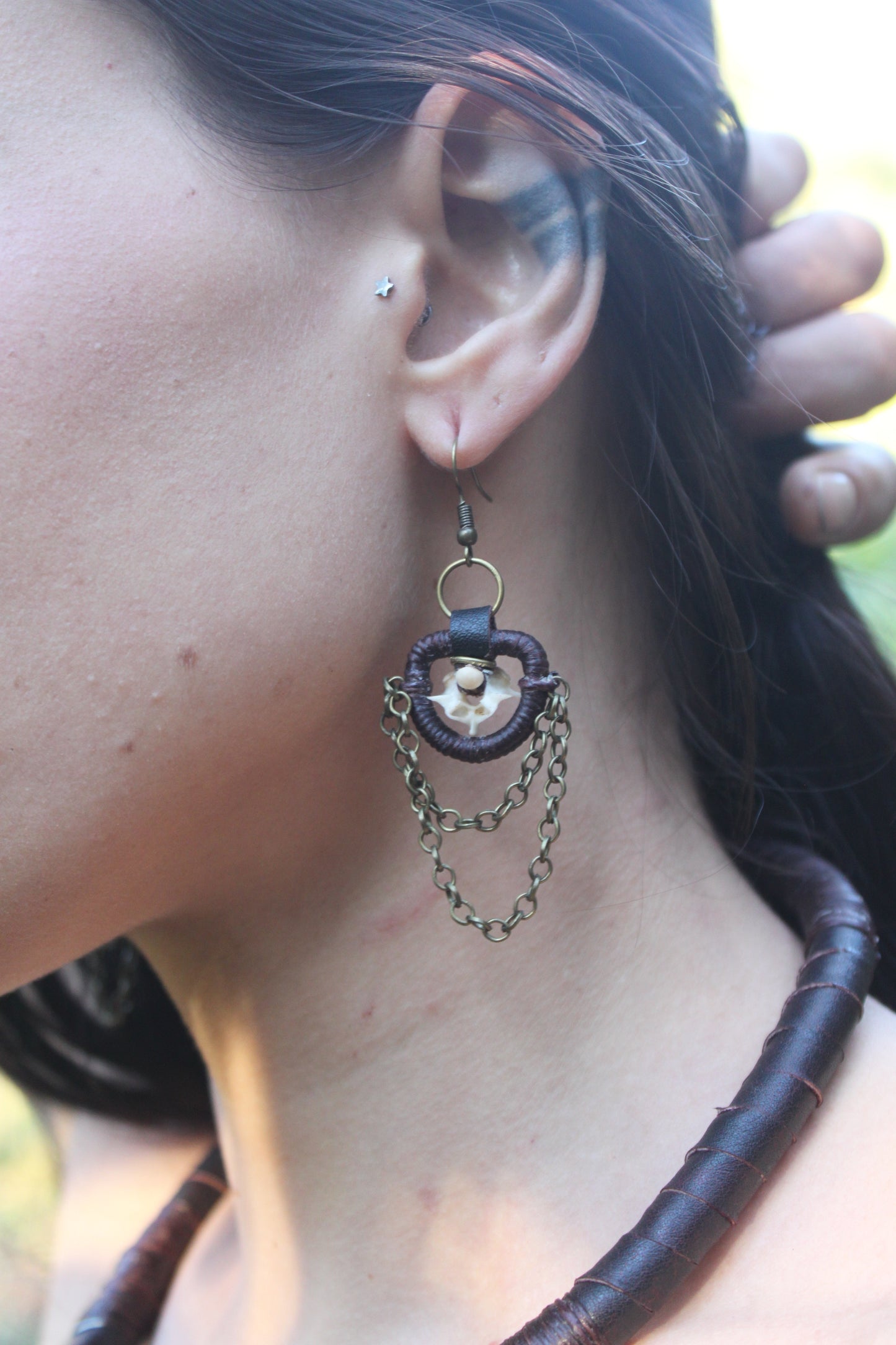 Antique bronze earthy earrings