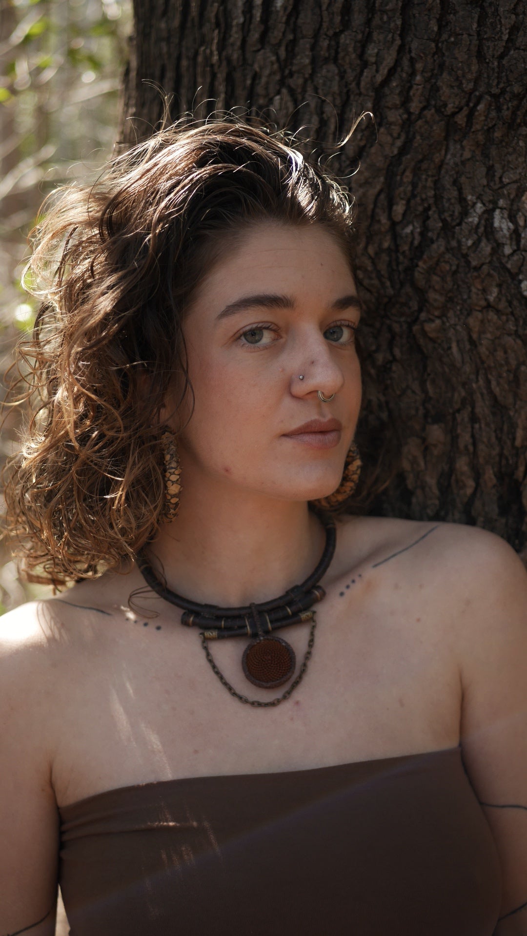 Earthy protea neck piece
