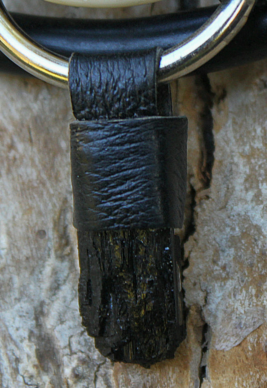 Black tourmaline and boar tooth neck piece