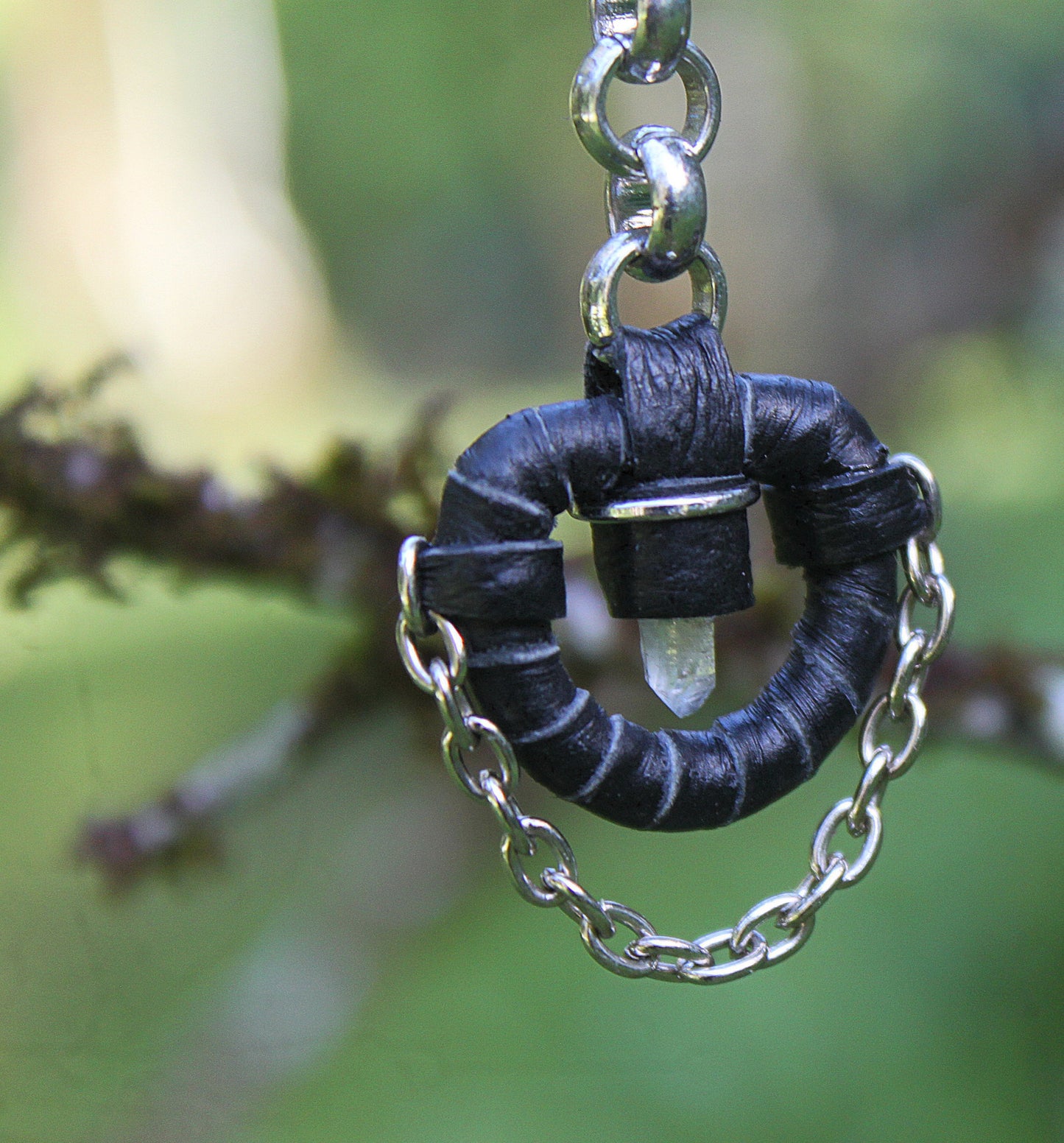 Crescent quartz earrings