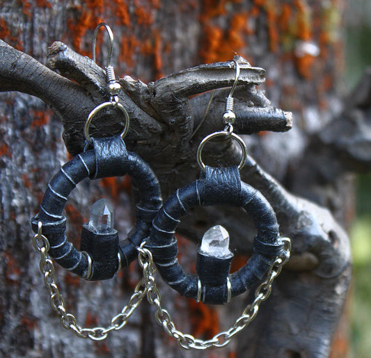 Tibetan quartz ear amulets