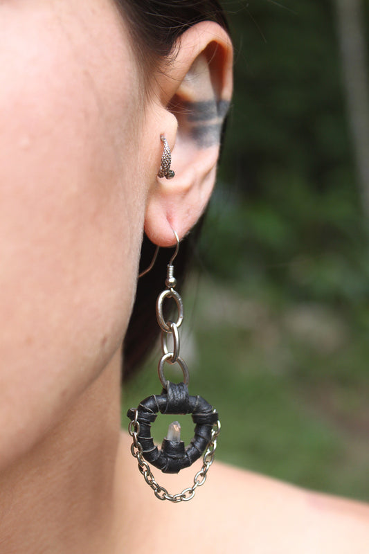 Tibetan quartz chain earrings
