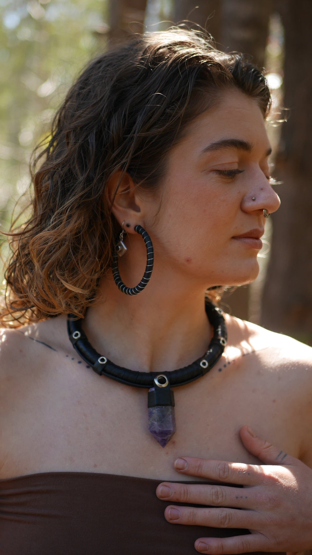 Chunky amethyst neck piece