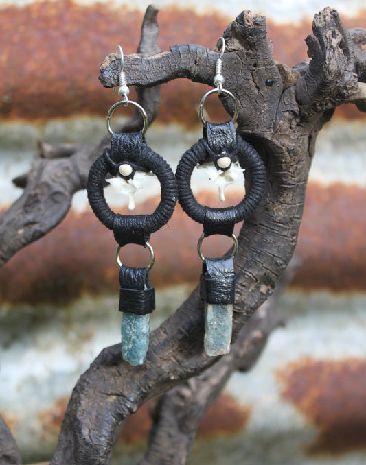 Blue kyanite & snake earrings