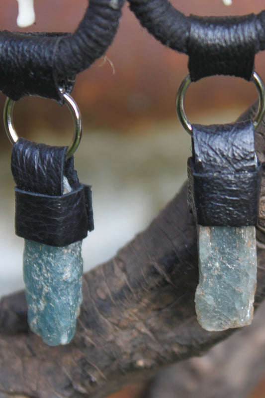 Blue kyanite & snake earrings