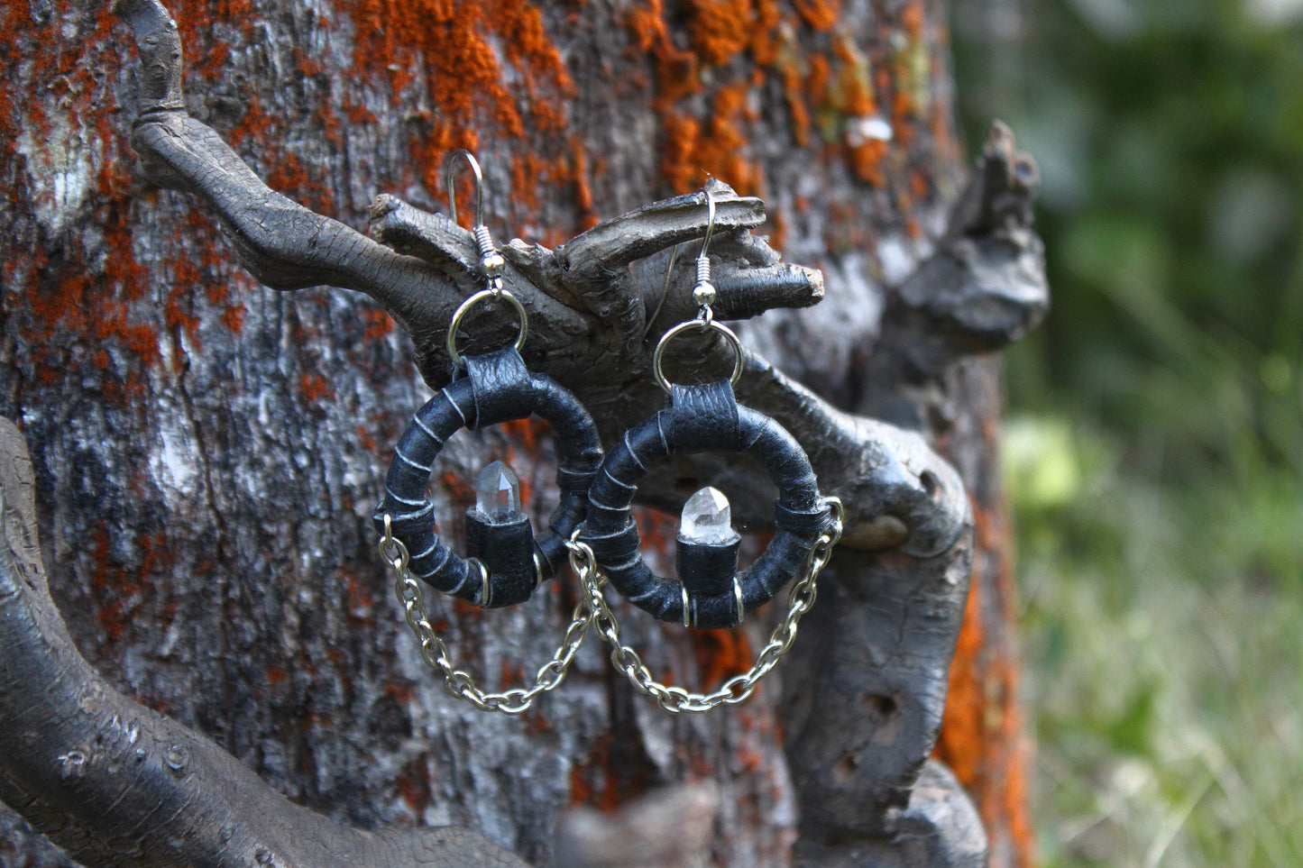 Tibetan quartz ear amulets