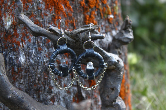 Tibetan quartz ear amulets