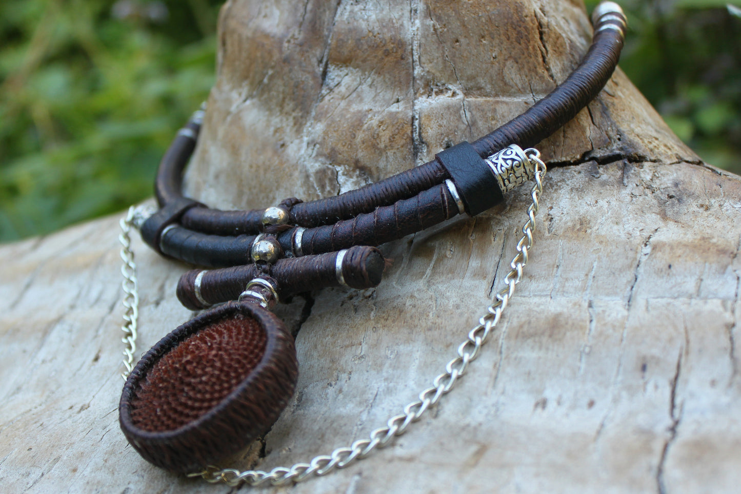 Earthy king protea neck piece