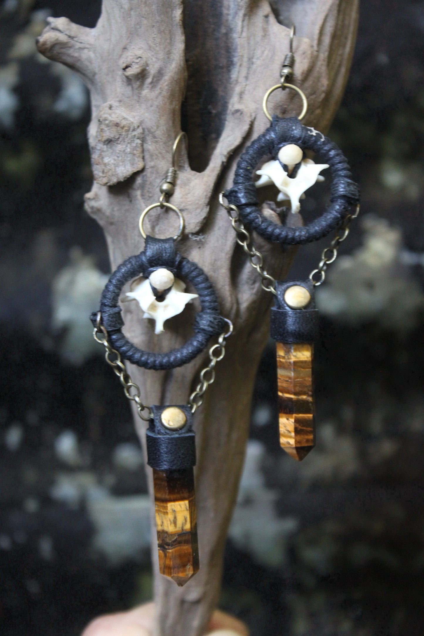 Python & tigers eye earrings