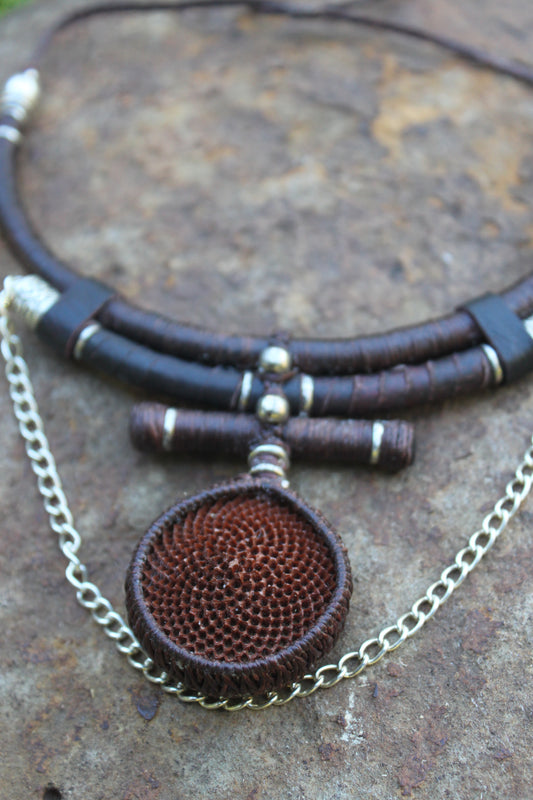 Earthy king protea neck piece