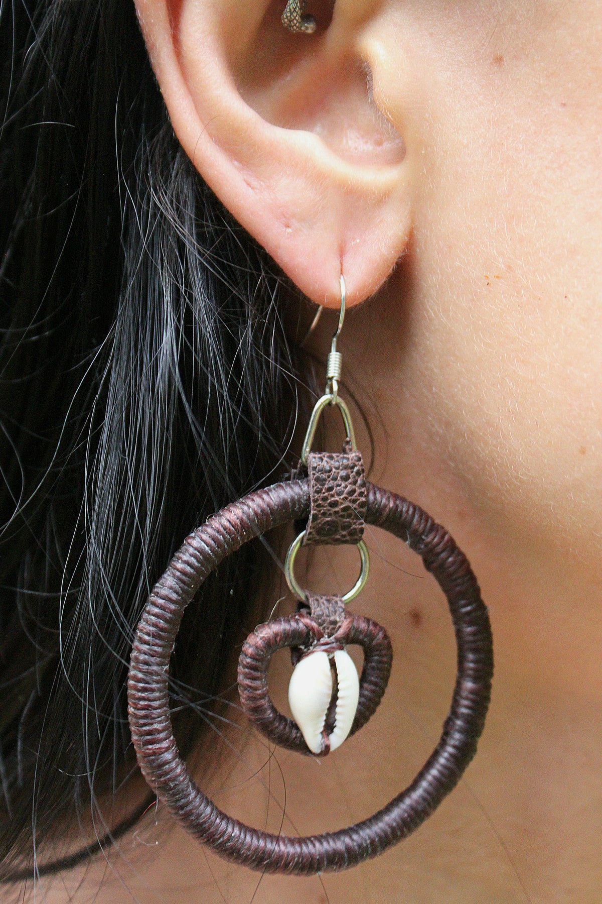 Earthy cowry earrings