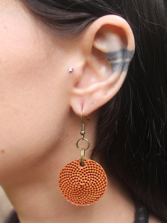 Protea and brass earrings
