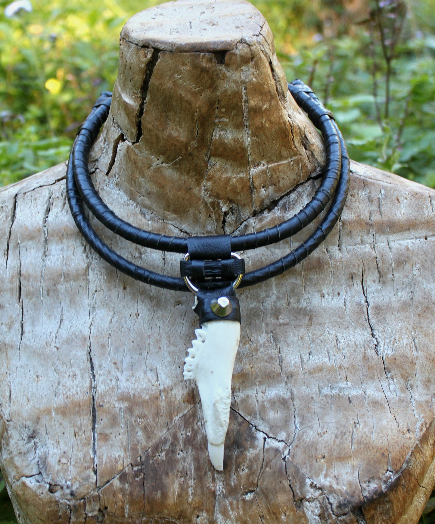 Tourmaline and boar neck ring