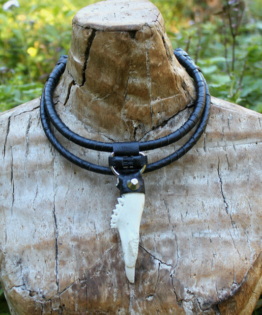 Tourmaline and boar neck ring