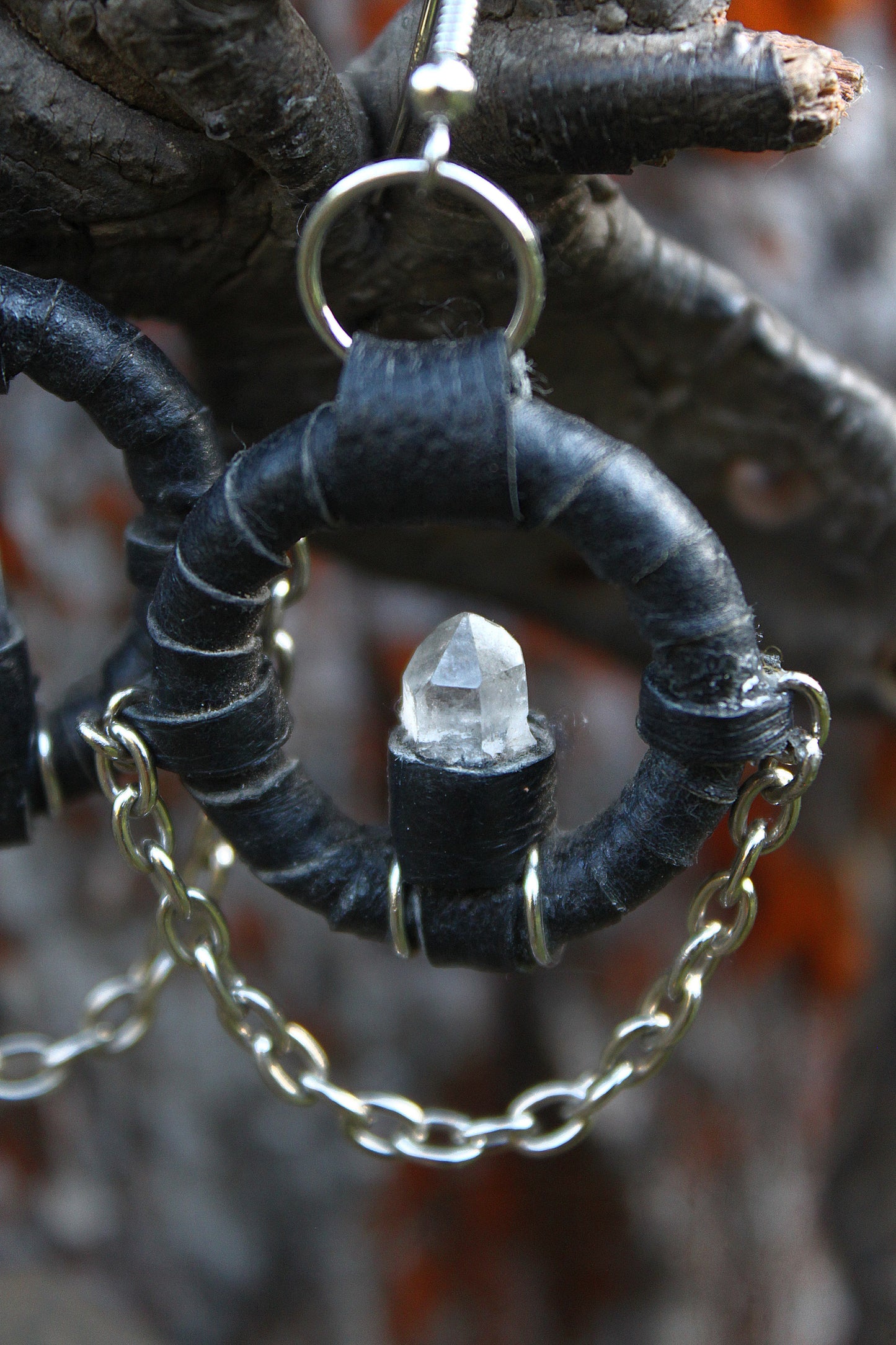 Tibetan quartz ear amulets