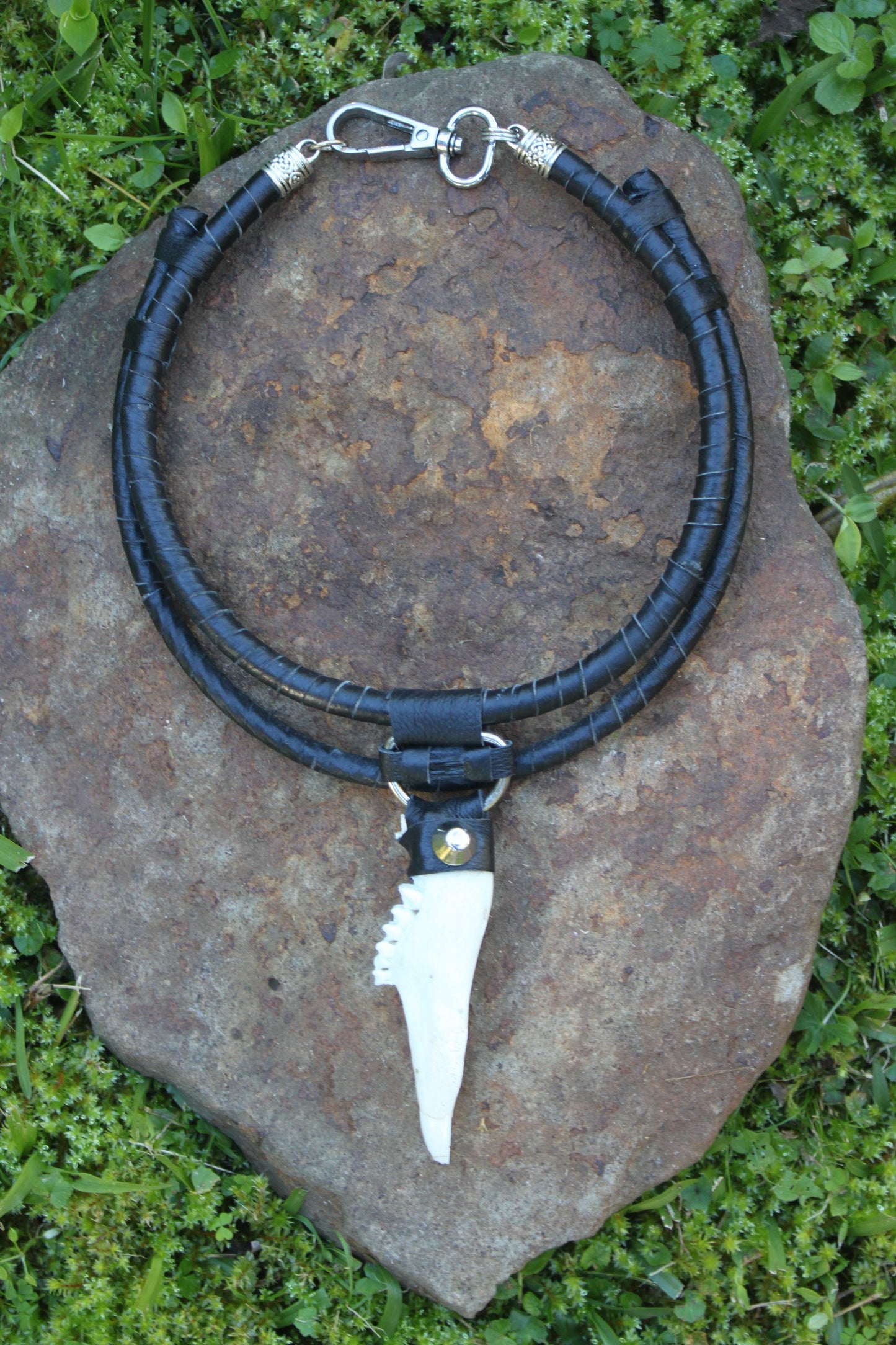 Tourmaline and boar neck ring