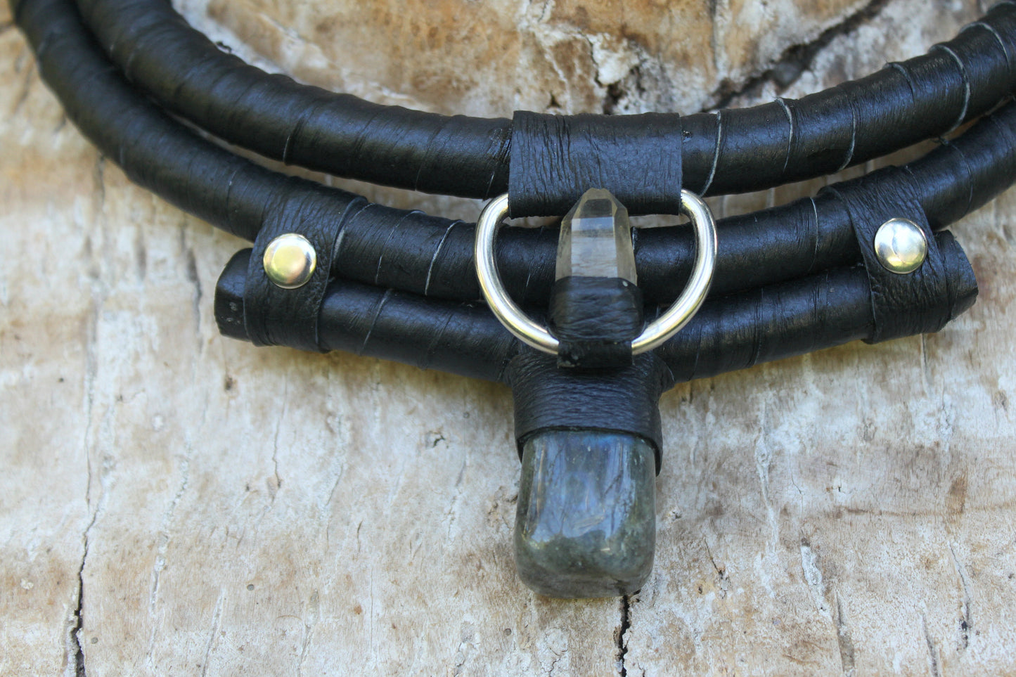 Triple strand ritual choker