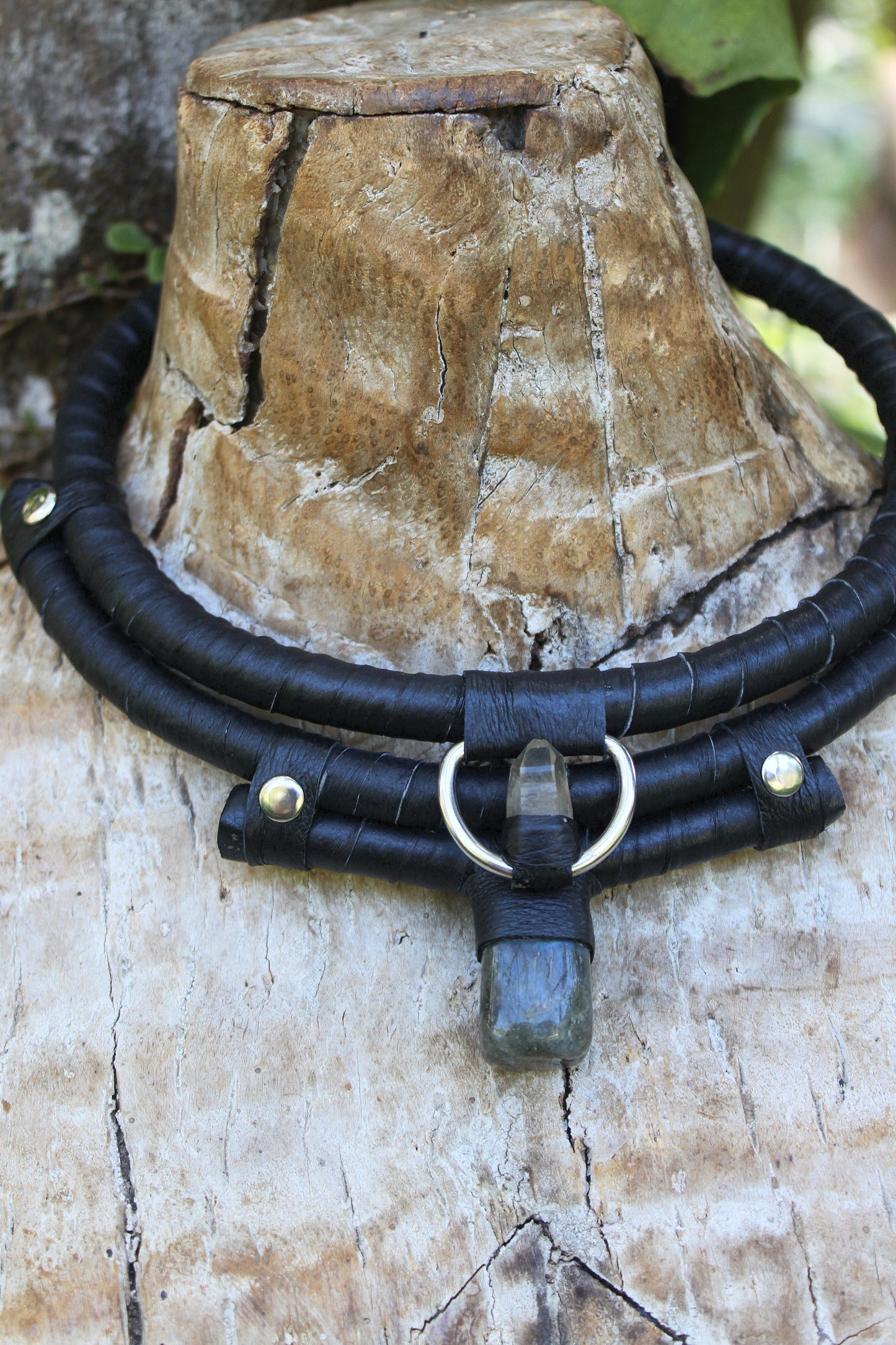 Triple strand ritual choker