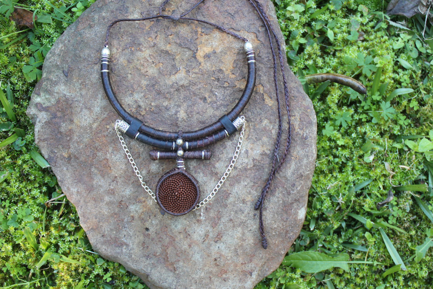 Earthy king protea neck piece