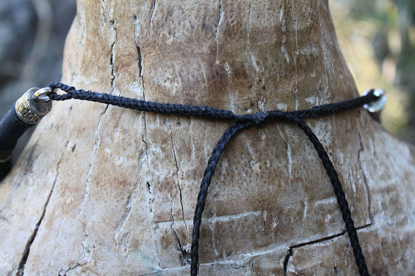 Black tourmaline and boar tooth neck piece