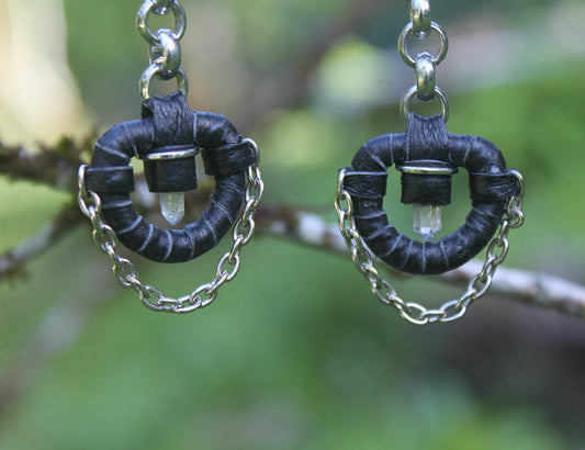 Crescent quartz earrings