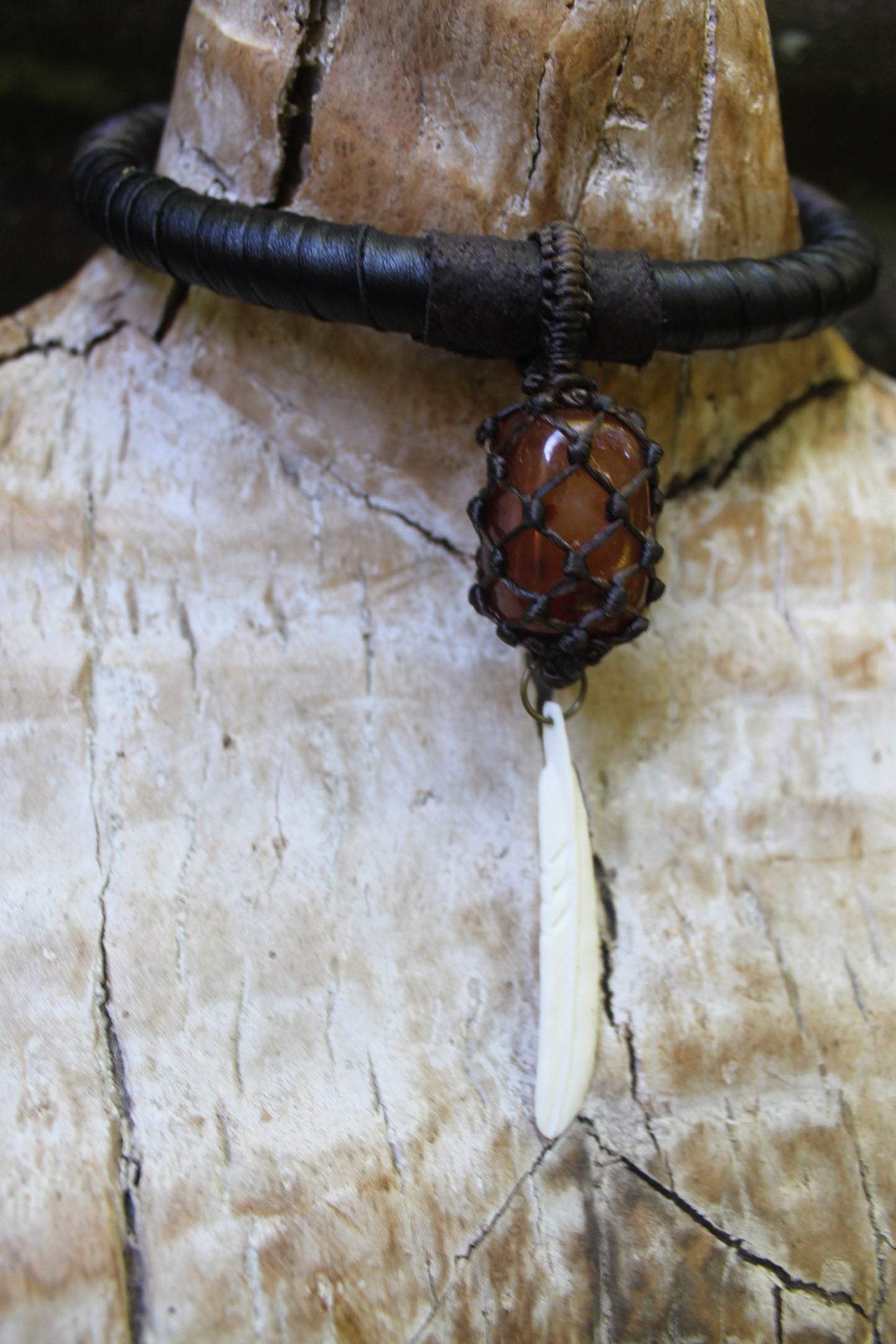 Carnelian & bone