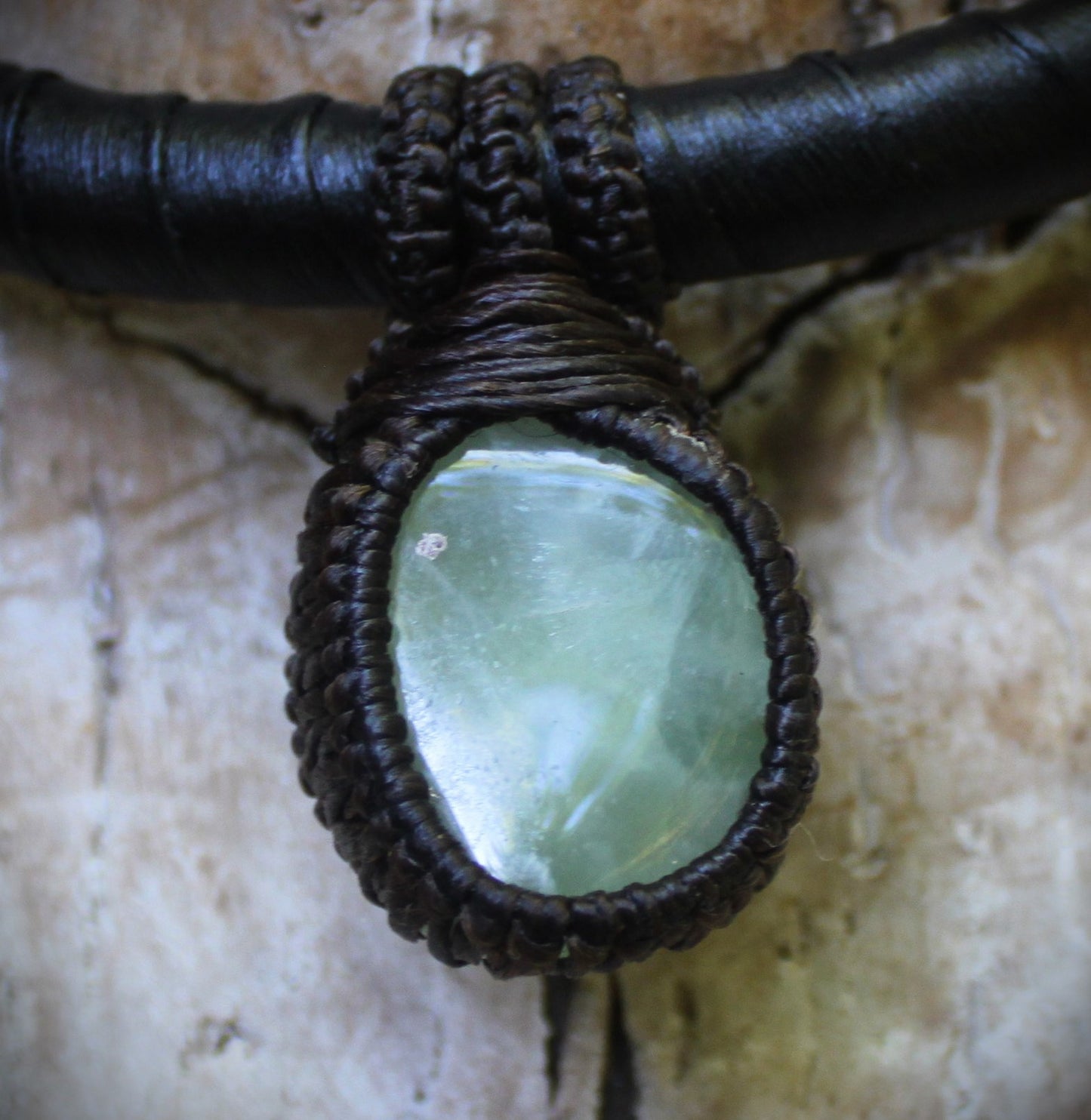 Earthy prehnite neck ring