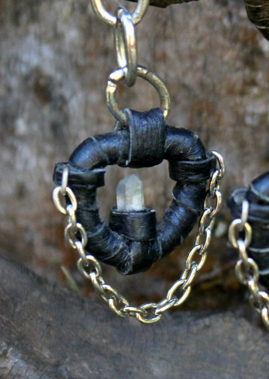 Tibetan quartz chain earrings