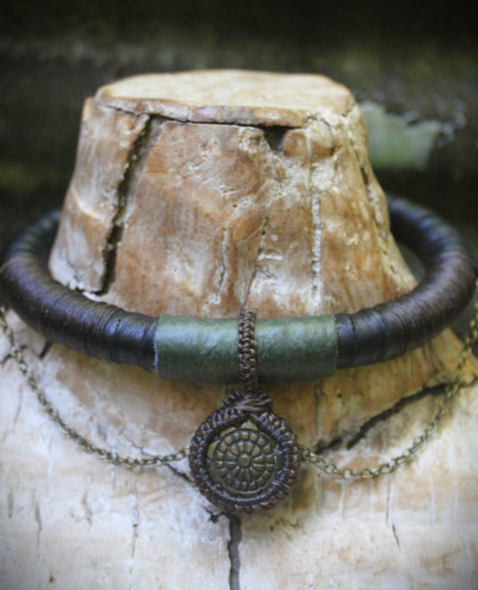 Earthy antique bronze neck ring