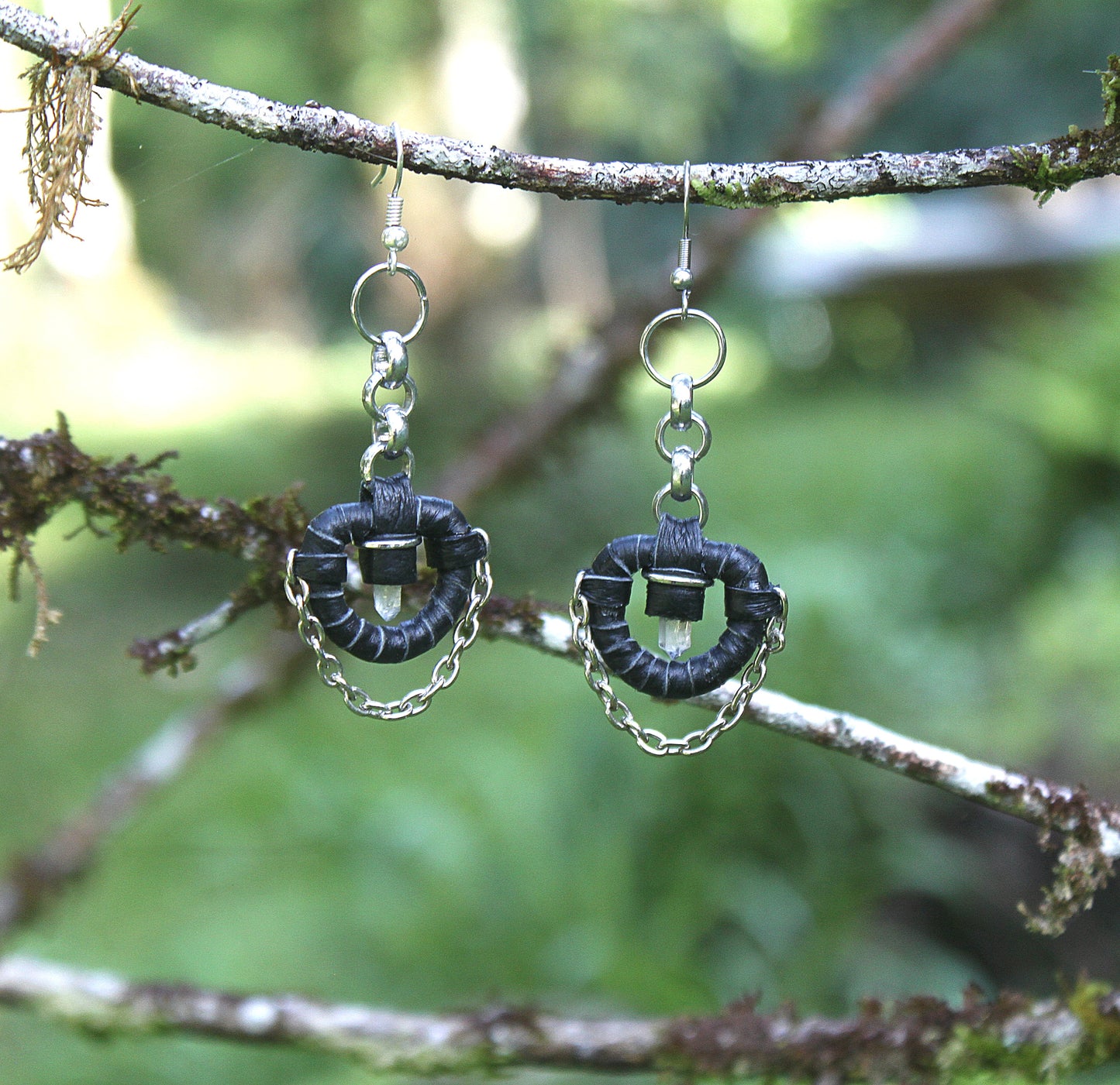 Crescent quartz earrings