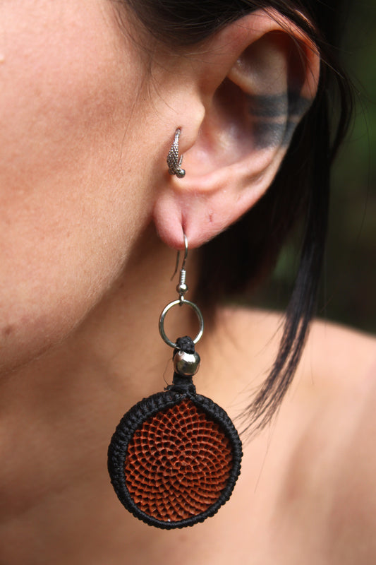 Protea macrame earrings